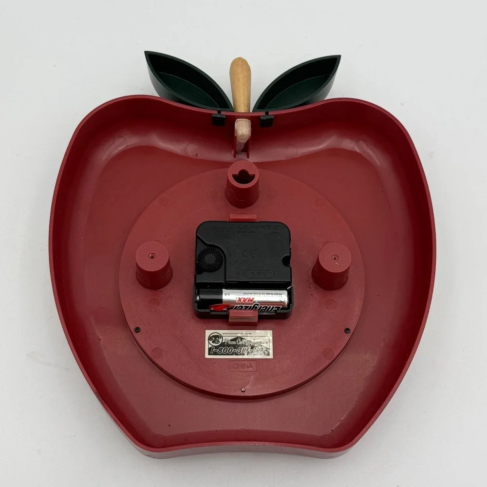 Sterling & Noble Red Apple Wall Clock Country Clock Company Farmhouse Decor